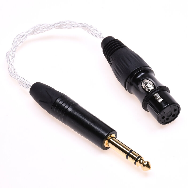 16-жильный посеребренный 1/4 6,35 мм штекер к 4-контактному XLR женскому сбалансированному аудиоадаптеру кабель