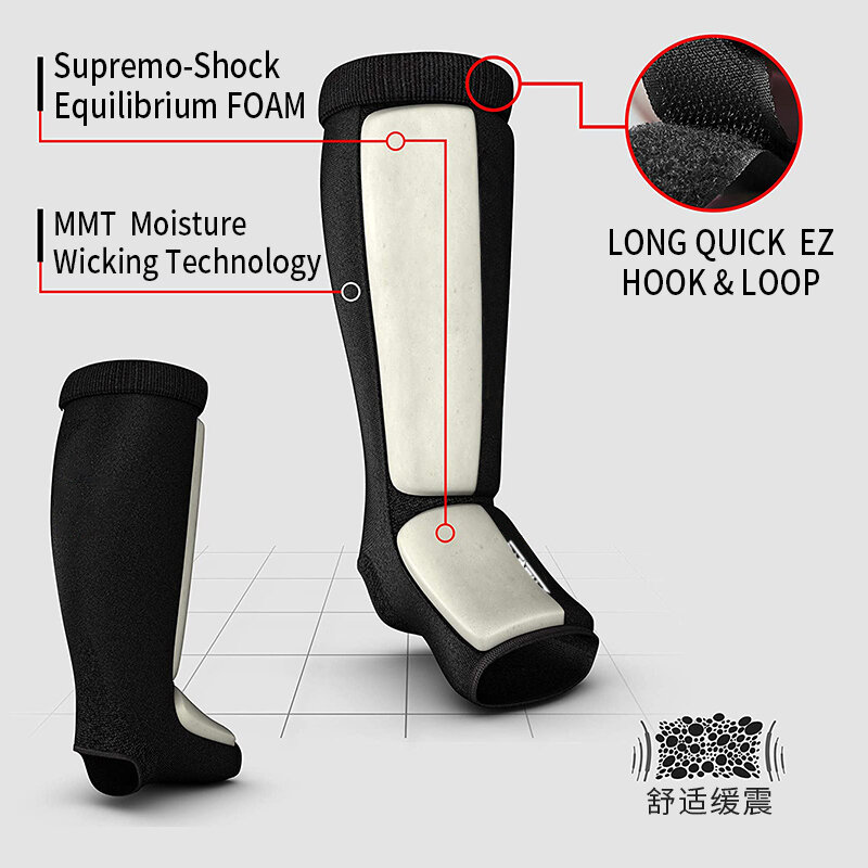 Algodão boxe shin guardas mma instep tornozelo protetor de proteção do pé tkd kickboxing pad muaythai formação protetores de suporte de perna