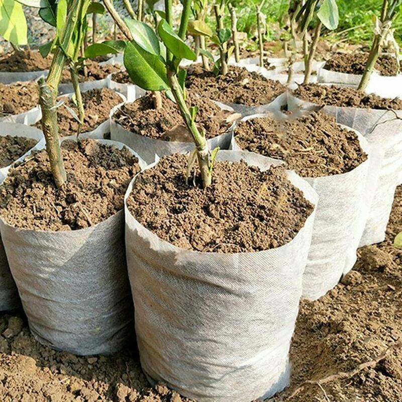 50% Hot 100pcs-Degradable Corrosiebestendig Non Woven Non Woven Kwekerij Plant Grow Bag Planter Tuin Milieubescherming