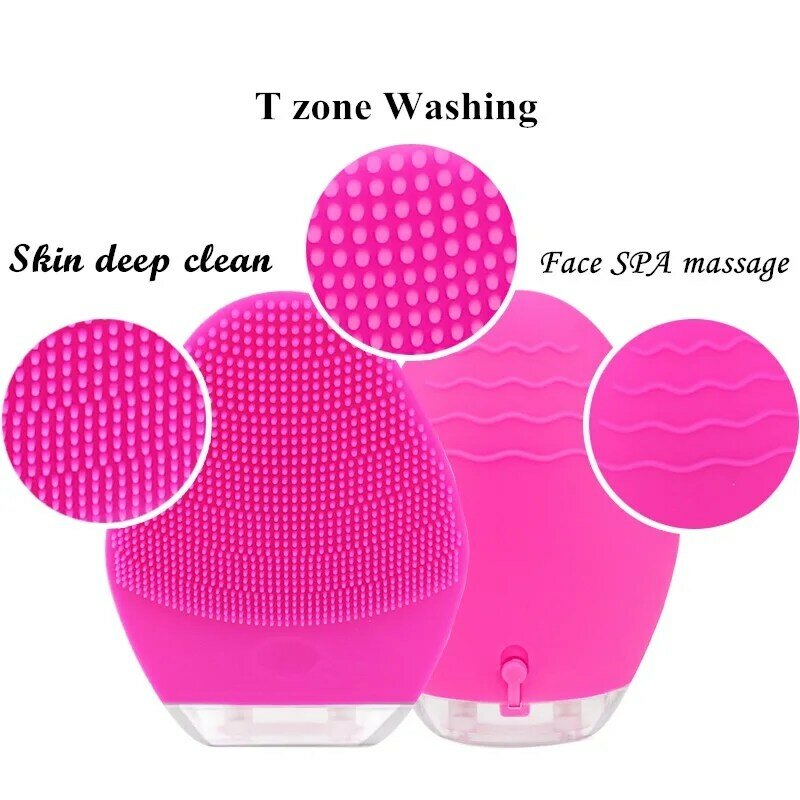 Electrico Face Cleansing Brush Exfoliating Brush Cepillo Facial Vibration Silicone Pore Cleaner Skin Care Machine Beauty Tool