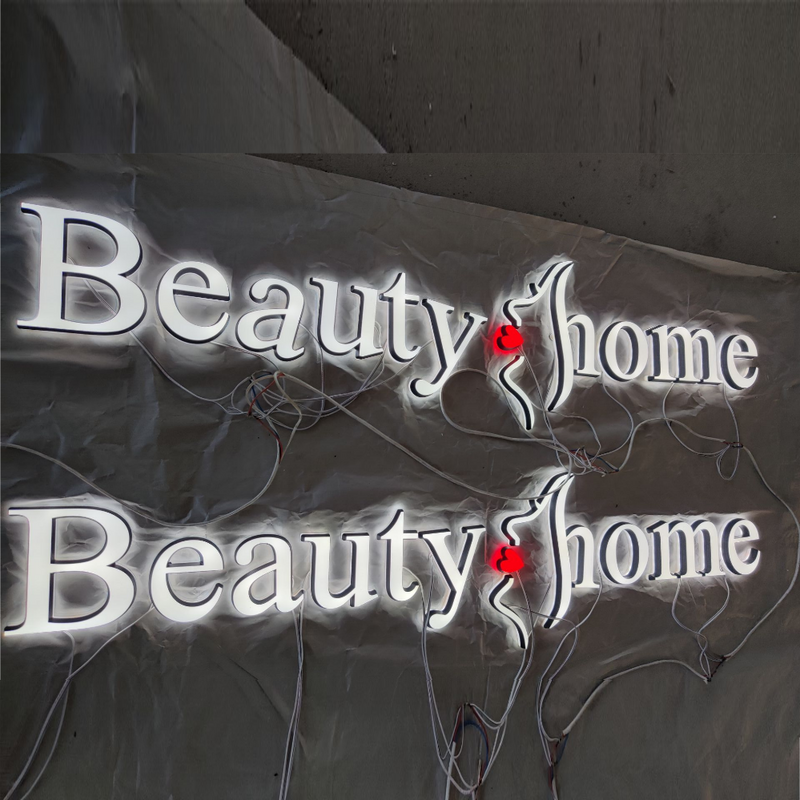 Factory Outlet custom volle acryl led brief kleine shop name zeichen schönheit salon acryl LED logo zeichen