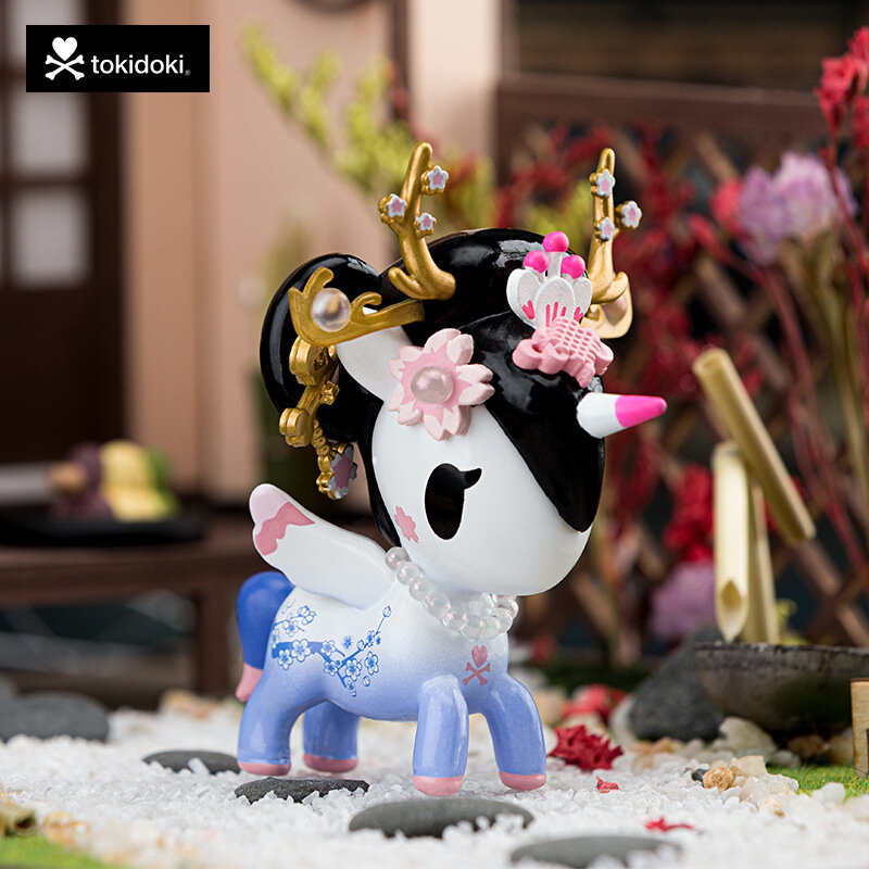 Kawaii pudełko z niespodzianką oferta specjalna Tokidoki Unicorno wiśniowe kwiaty jednorożec zabawki urocza lalka ślepy worek zabawki figurki Anime prezent