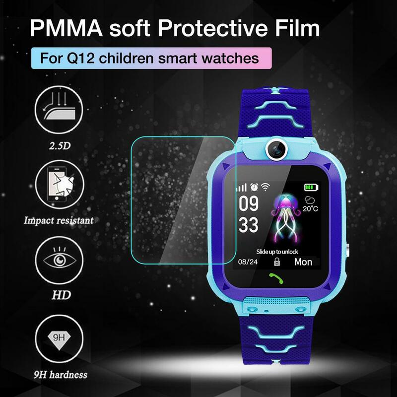 Película protectora de pantalla de vidrio HD para reloj inteligente Q12, Protector de pantalla de vidrio para niños y bebés, 9H de dureza, 1 unidad
