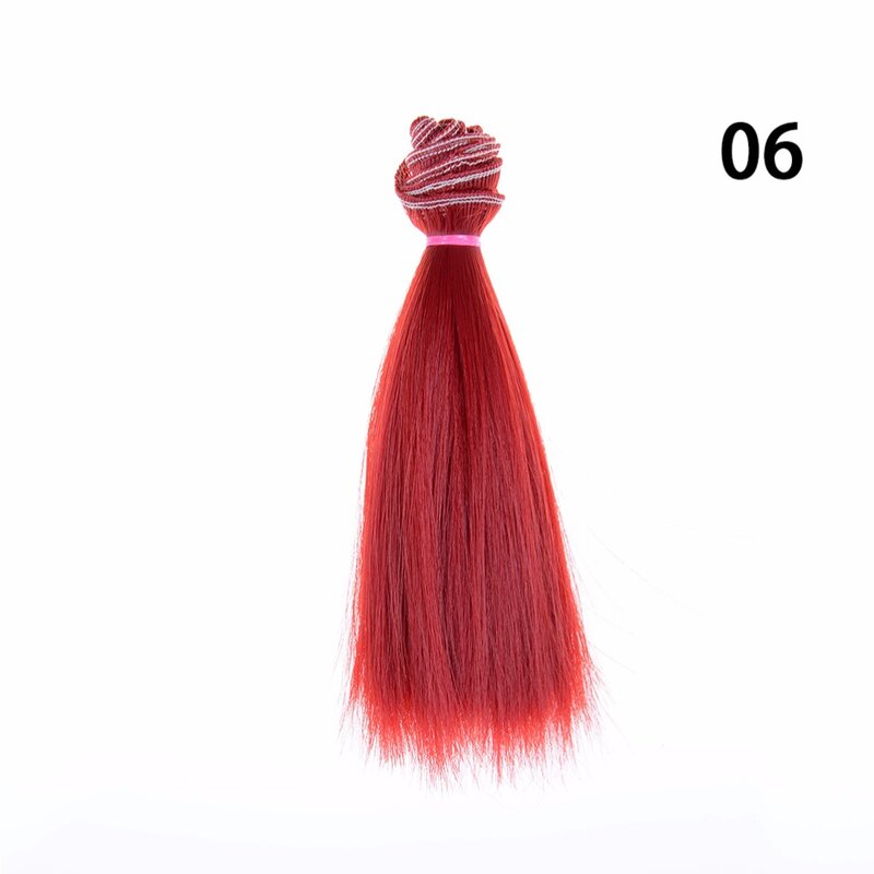 Nowe 15 cm długie włosy dla lalki materiał wysokotemperaturowy naturalny kolor grube BJD wielobarwne peruki z prostymi włosami akcesoria dla lalek