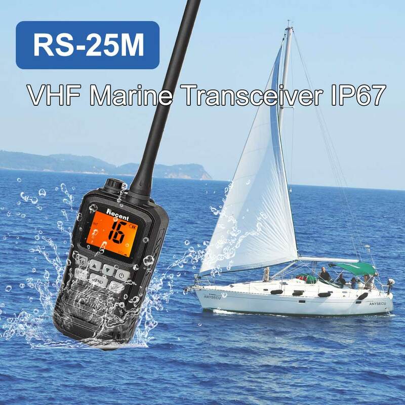 Transceptor marino RS-25M, walkie-talkie de mano impermeable, Radio bidireccional, VHF, IP-X7