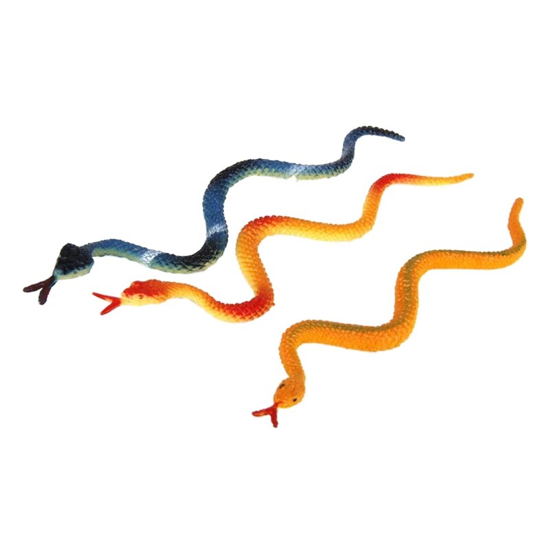 Plastic Reptiel Dierenslang Model Speelgoed 12 Stuks Veelkleurig