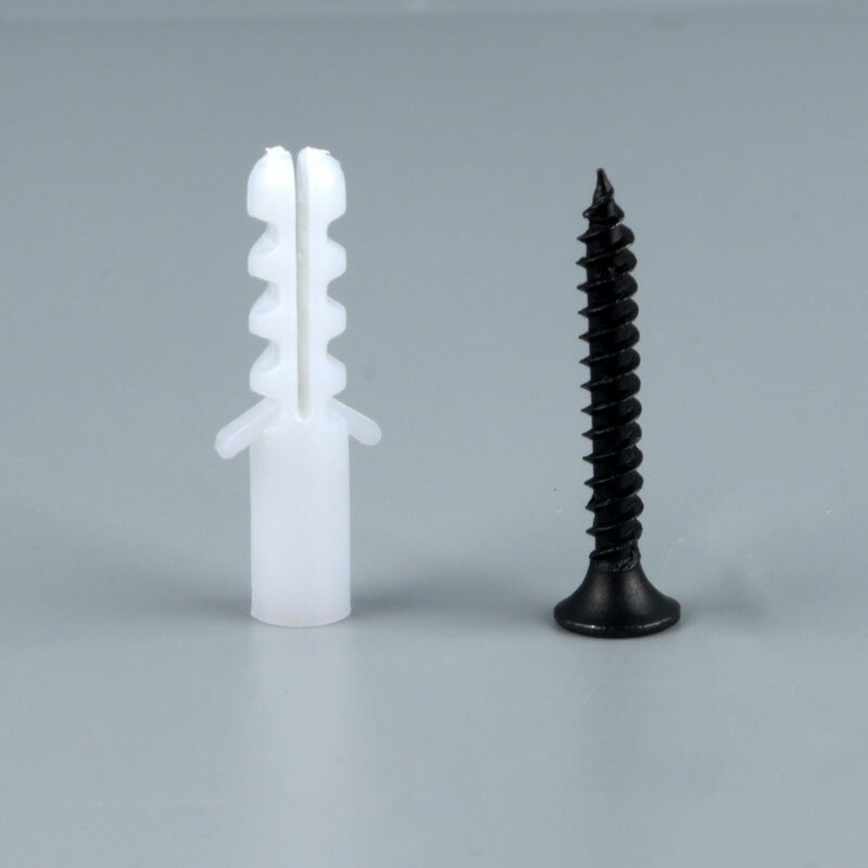 Small Wall Anchors Plugs Standard Fasteners Nylon Self-Tapping Plastic Tube Expansion Screw Bolt 6MM Fixed Hanging Board