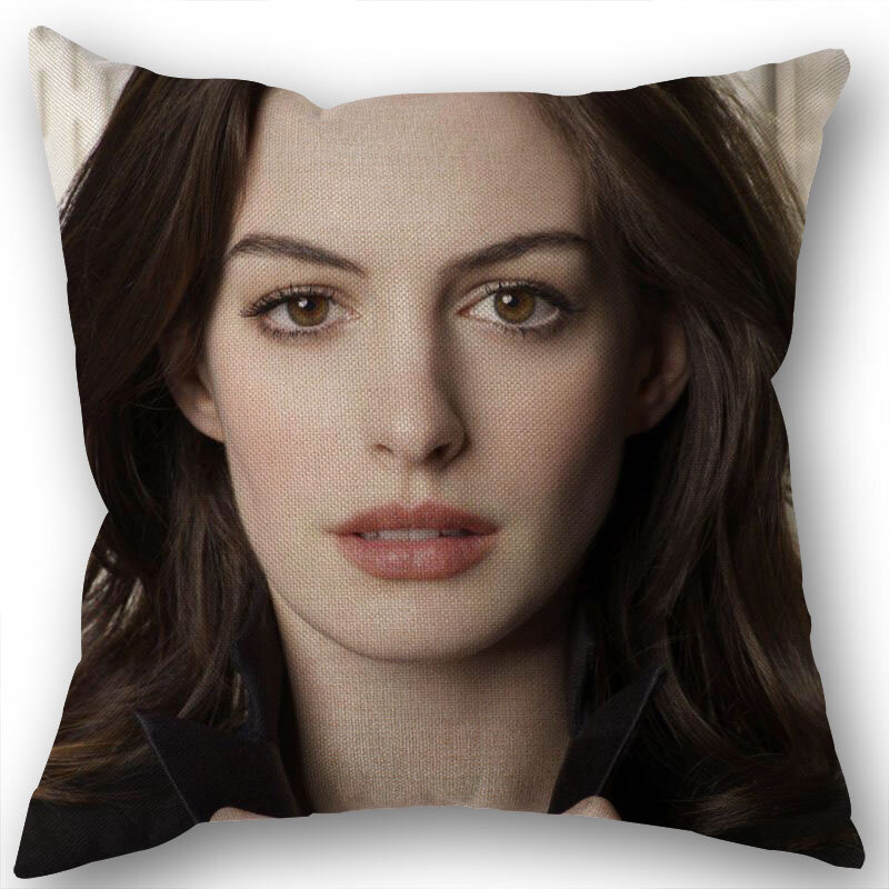 Anne Hathaway poszewka bawełniana tkanina lniana kwadratowa poszewka na poduszkę z zamkiem do dekoracji ślubnej domu 45x45cm nie znikną 1210