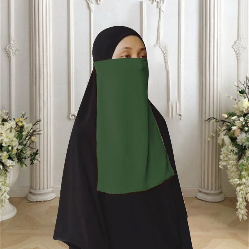 Mulheres muçulmanas Face Cover Scarf, islâmico Hijab Wrap, Xales Turbante, Oração Ramadan, Headwear Tradicional, árabe Niqab, Burqa, Véu