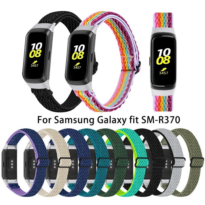 Banda elástica de nylon para Samsung Galaxy, Pulseira trançada ajustável, Correia para Samsung Galaxy Fit SM R370 Pulseira, Correa