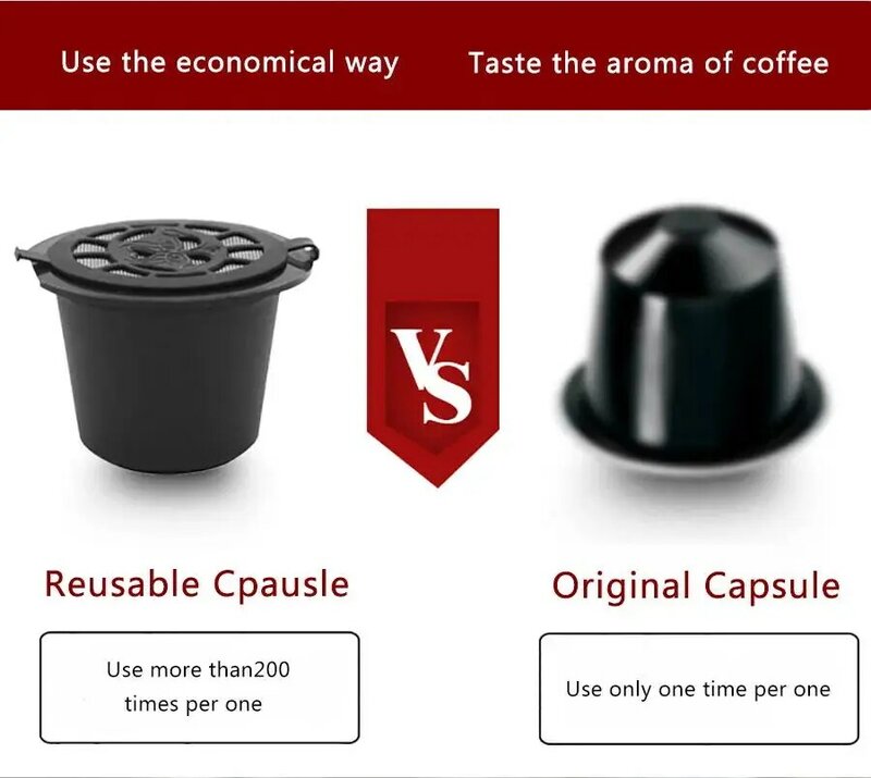 Icafelas Kapsul Kopi Dapat Digunakan Kembali untuk Mesin Nespresso dengan Filter Stainless Mesh Isi Ulang Espresso Pod Kitchen Tamper