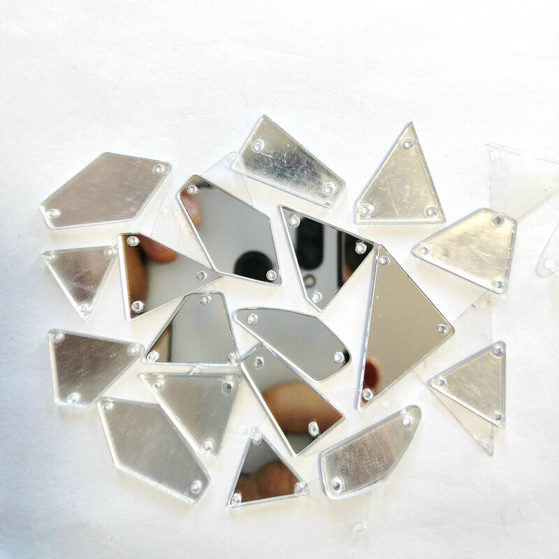 105Pcs 7 formen Mischen Spiegel Klar Oberfläche frauen Kleidung Nähen auf Strass Kristalle Steine Diamant Nähen Diy Für hochzeit Kleid