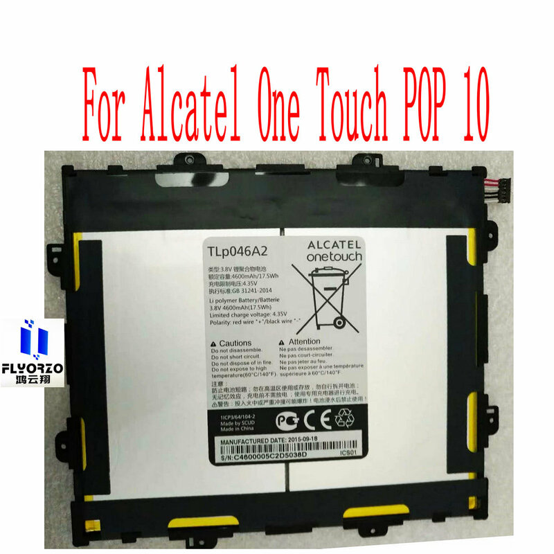 100% Brand new 4600mAh TLP046A2 Battery For Alcatel One Touch POP 10 Mobile Phone