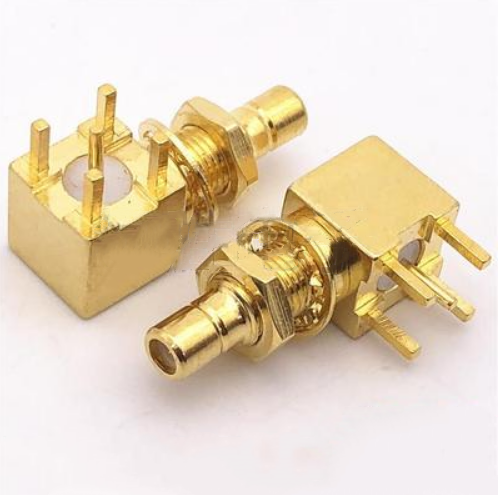 10 Buah SMB Male Plug Nut Sekat Sudut Kanan PCB Solder Adaptor Konektor RF