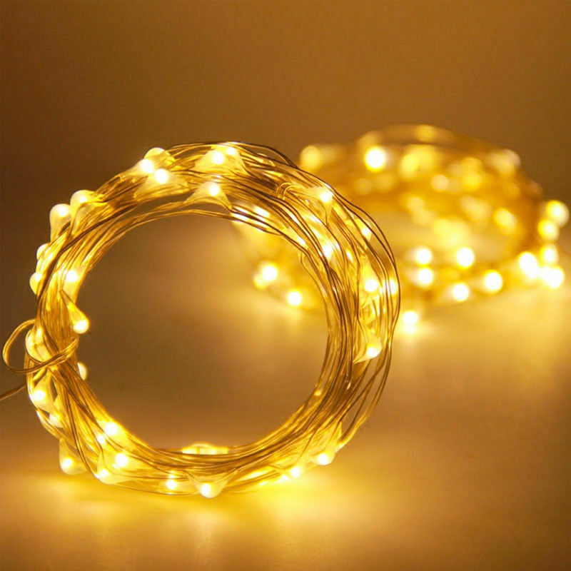Guirxiété lumineuse LED en fil de cuivre, 1m 2m 3m 5m 10m, éclairage nickel é pour arbre de noël, décoration de fête de mariage