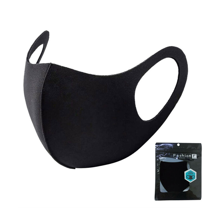 1 Pcs Zwarte Mond Masker Herbruikbare Stofmasker Wasbare Mascarillas Gezicht Shield Masque Mistige Waas Masker Mundschutz Unisex Halloween