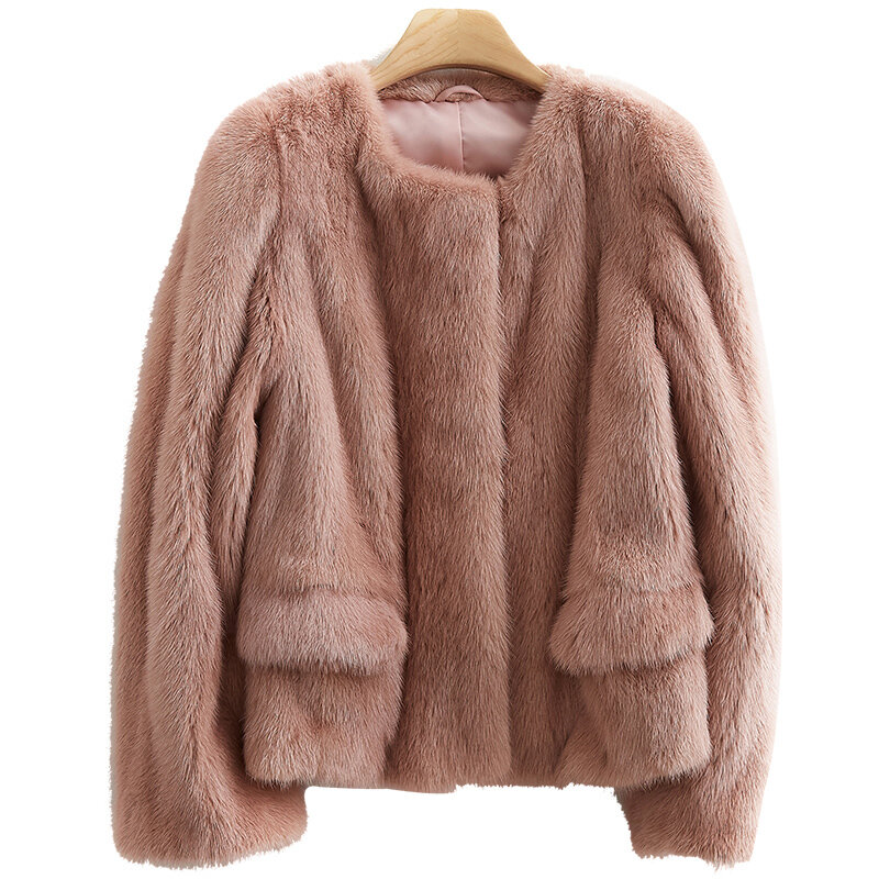 2020 novo código de falha vison solto casaco mulher alta arquivos temperamento moda couro e pele casaco solto