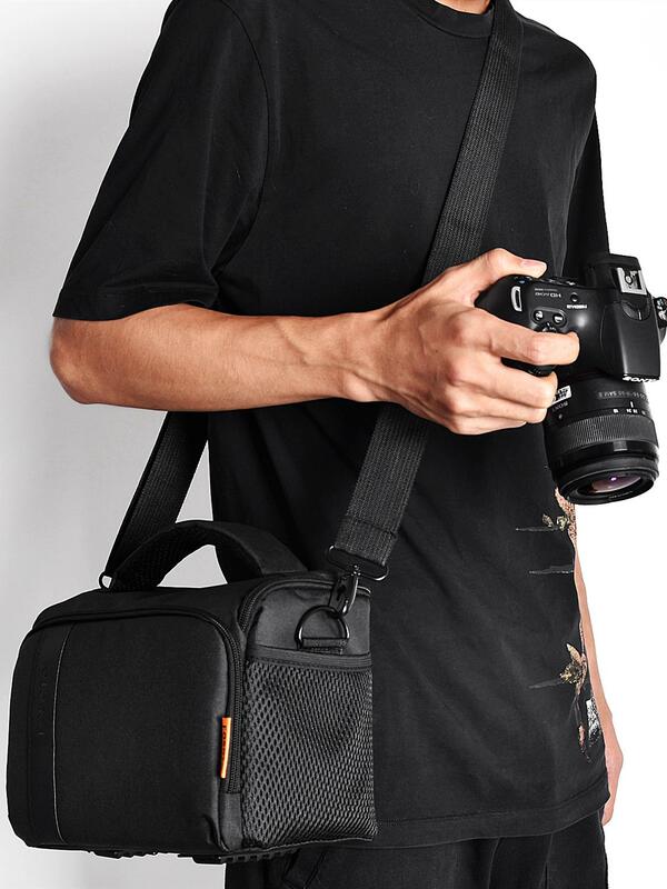 Borsa per fotocamera a tracolla in Nylon impermeabile Fusitu borsa per videocamera DSLR per borsa per obiettivo Sony Canon Nikon B500 P900 D90 D750 D7000