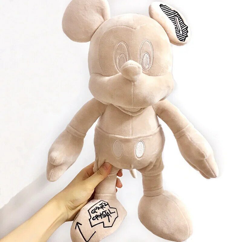 Muñeca Mickey Mouse de 47cm de marca conjunta, 2 tipos de material de tela o juguete de peluche, selección de muñeca de decoración, regalo de cumpleaños