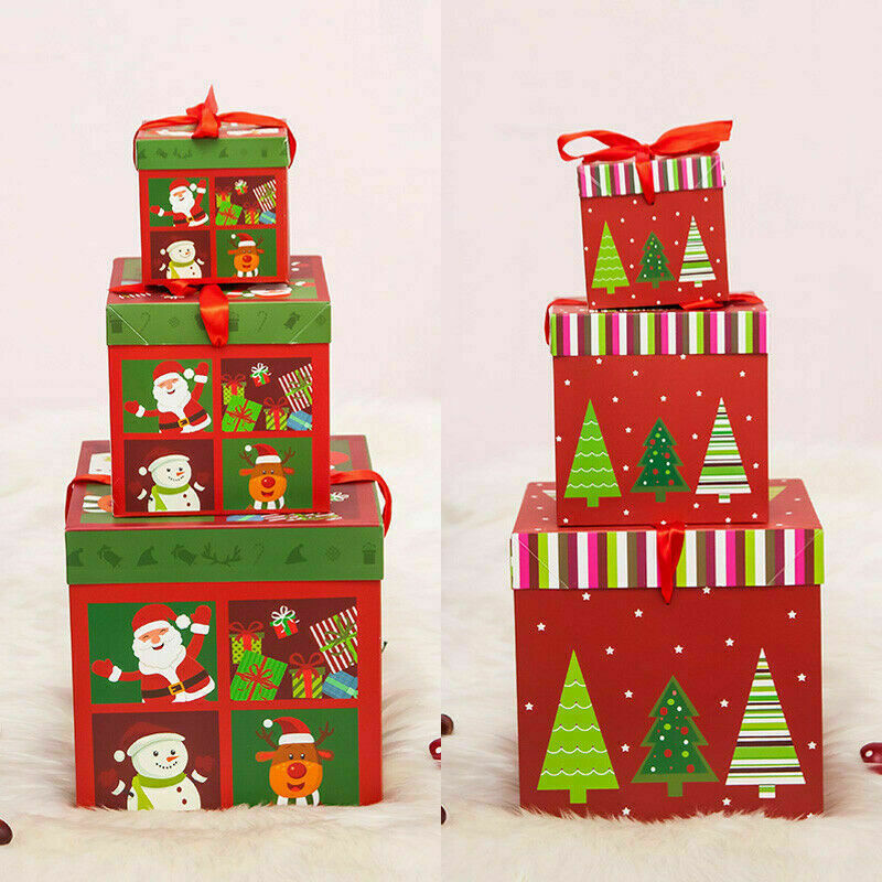 10/15cm Weihnachten Geschenk Box Taschen Candy Box Papier Taschen Weihnachten Party Favor Box