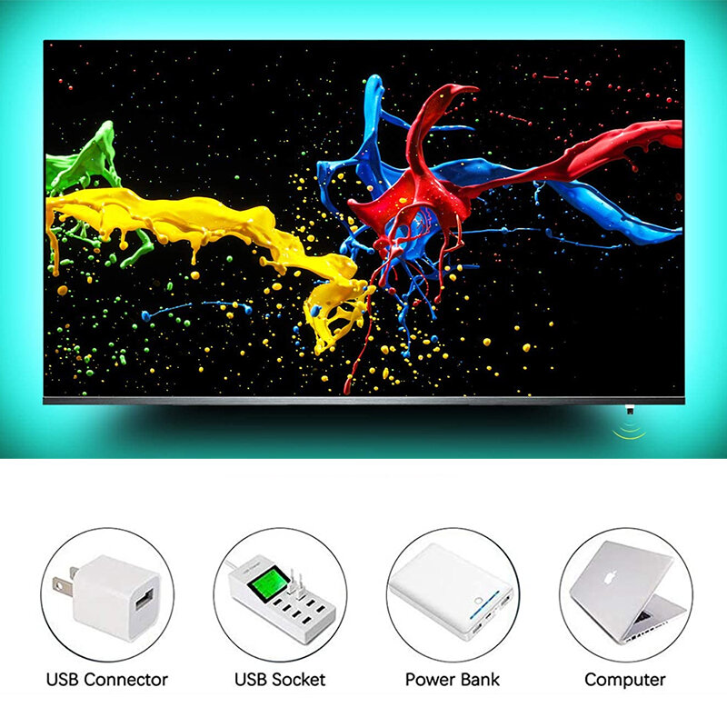 Đèn Led USB Dây RGB SMD 5050 2835 Điều Khiển Bluetooth DC5V Đèn Led Lùi TV Băng Diode Đèn Từ Xa Fita Led para Quarto