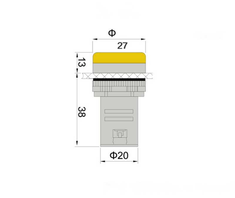 Lámpara de señal de 22mmIndicator, luz impermeable de ad16-22ds CA/CC 12V 24V 110V 220V 380V, LED rojo, verde, amarillo, azul y blanco