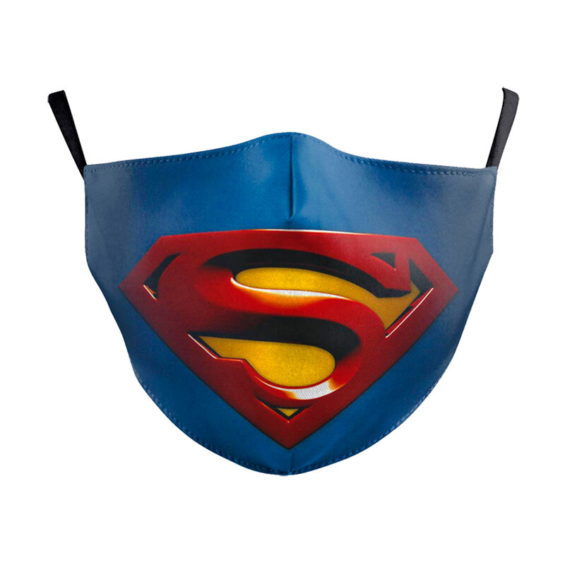 Маска с фильтром PM2.5 для взрослых и детей, модная Тканевая маска с принтом супергероя для косплея, дышащая моющаяся многоразовая маска для р...