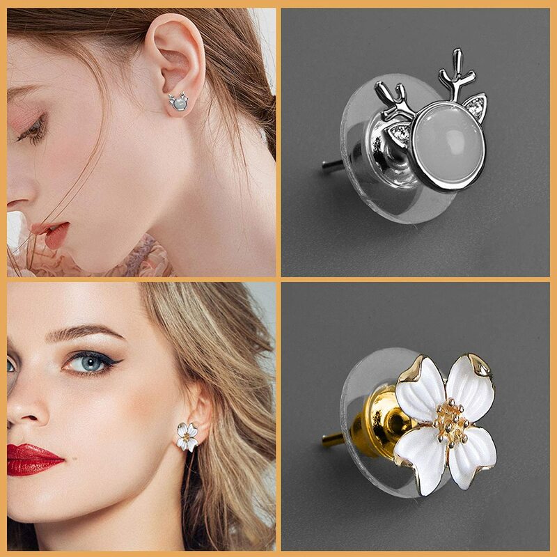 100/200pcs Metal Rubber Earring Backs Stopper Earnuts Stud Earring Supplies For Jewelry DIY Jewelry Findings Making Accessories