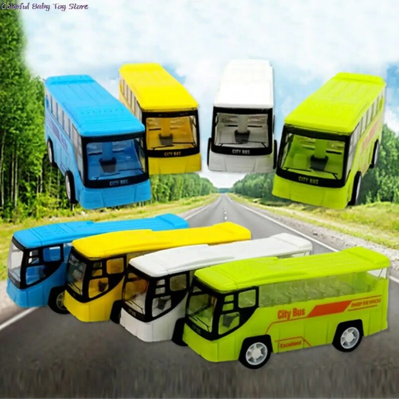 Mini Pull Back azul verde amarillo rojo plástico Tayo Bus Tayo The Little Bus Anime coreano Oyuncak modelo de coche Color aleatorio