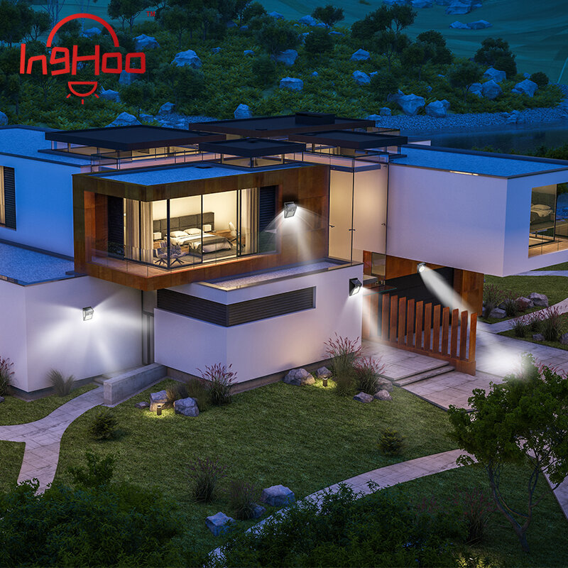IngHoo 16COB/20/40/100LED 태양 램프 PIR 모션 유도 야외 벽 램프 방수 거리 빛 에너지 절약 정원 램프