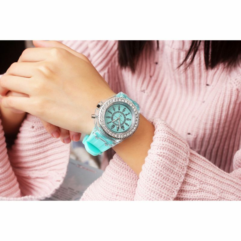 Girl Watch 7 Colors LED Light Colorful Electronic Digital Wrist Watch