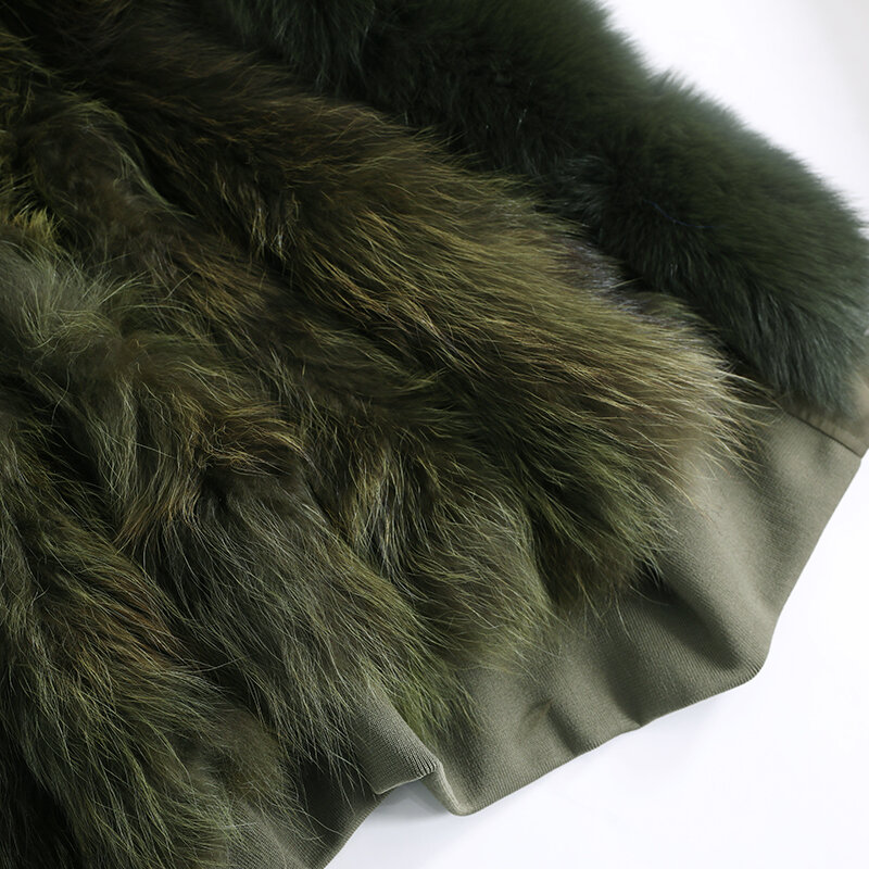 Jaket Bulu Rubah Alami Maomaokong Mantel Wanita Parka Longgar Hangat Mode Musim Dingin Mantel Bulu Wanita Jaket Musim Dingin Wanita