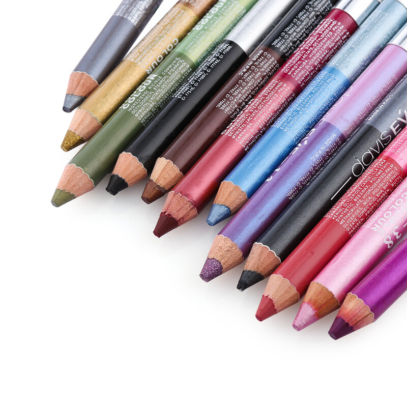 Dwustronny wodoodporny brokat Eyeliner ołówek kolorowy długotrwały tusz do rzęs Pen Eye kosmetyki damskie narzędzia do makijażu