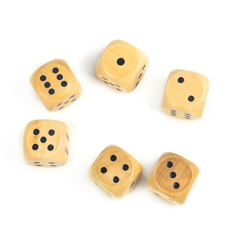 5 шт., деревянные кубики, 20 мм, 6 кубиков