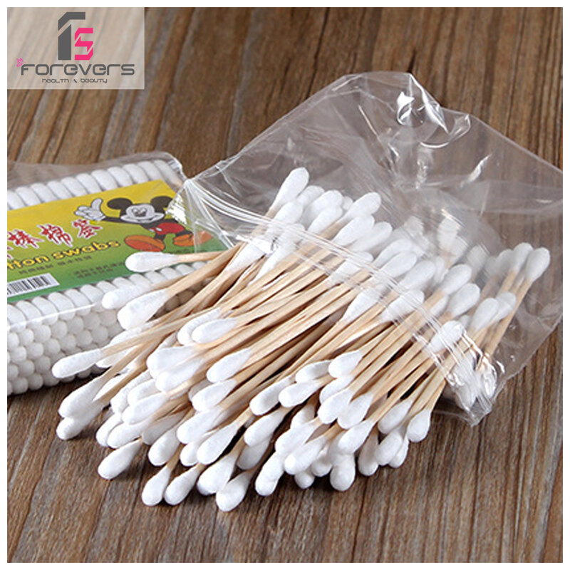 1000pcs Double Head Cotton Swab Women Makeup Cotton Buds Tip For Wood Sticks Nose Ears Cleaning Health Care Tools