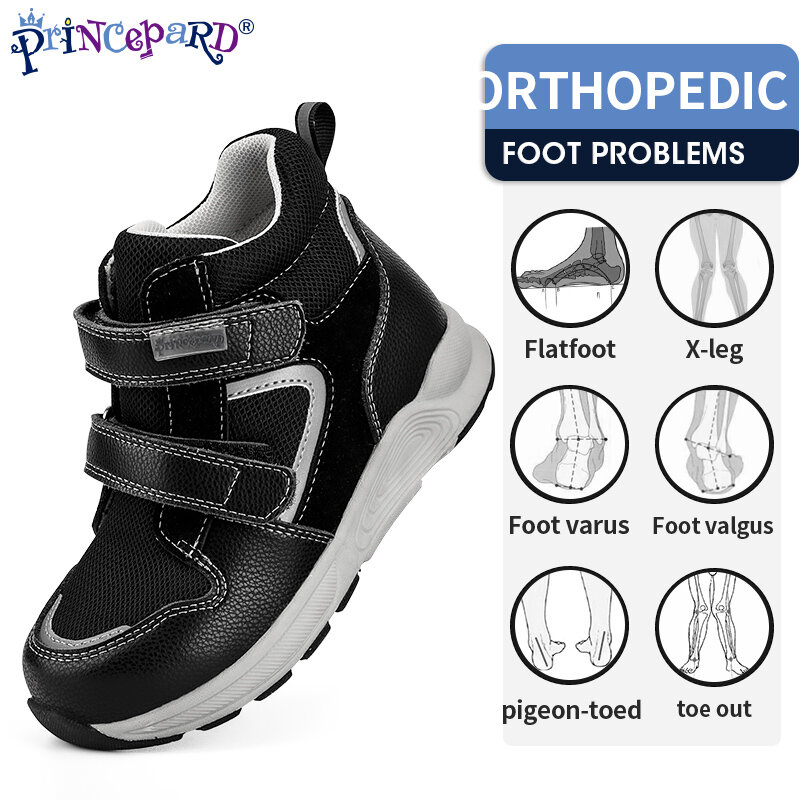 Princepard-Tênis ortopédicos com palmilha para crianças, tênis de corrida para crianças, flatfeet, suporte de tornozelo, esporte, meninos, meninas, corretiva
