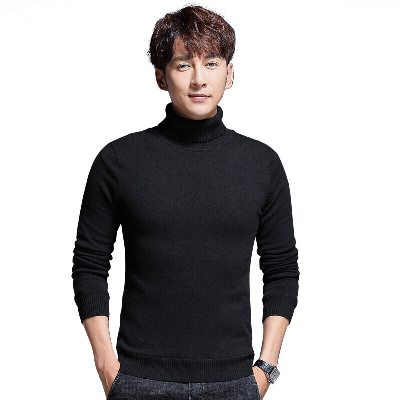 MRMT 2024 Brand New Autumn Men's Sweaters Long-sleeved Pure Color High-necked for Male Sweater