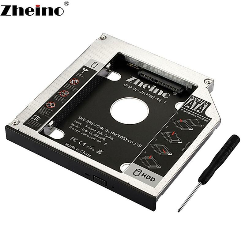 Zheino 2.5 SATA3 12.7mm 2nd Aluminum Alloy HDD Caddy Adapter Case for CD/DVD-ROM Optical Hard Drive