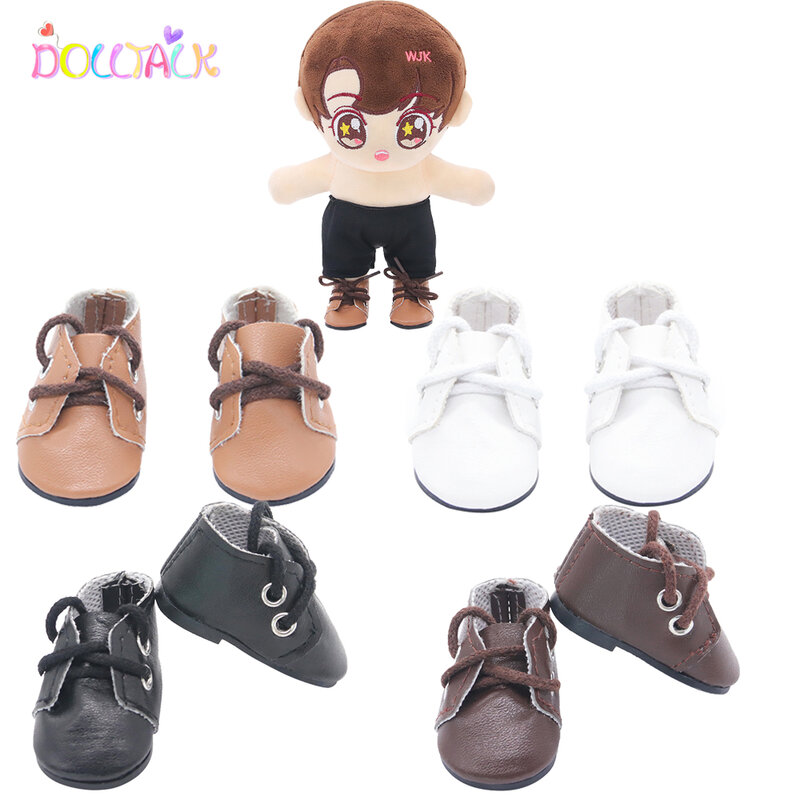 Stivale corto per bambola di moda 5cm per 1/4 BJD 14 pollici scarpe in pelle tinta unita per bambole americane per accessori per bambole EXO