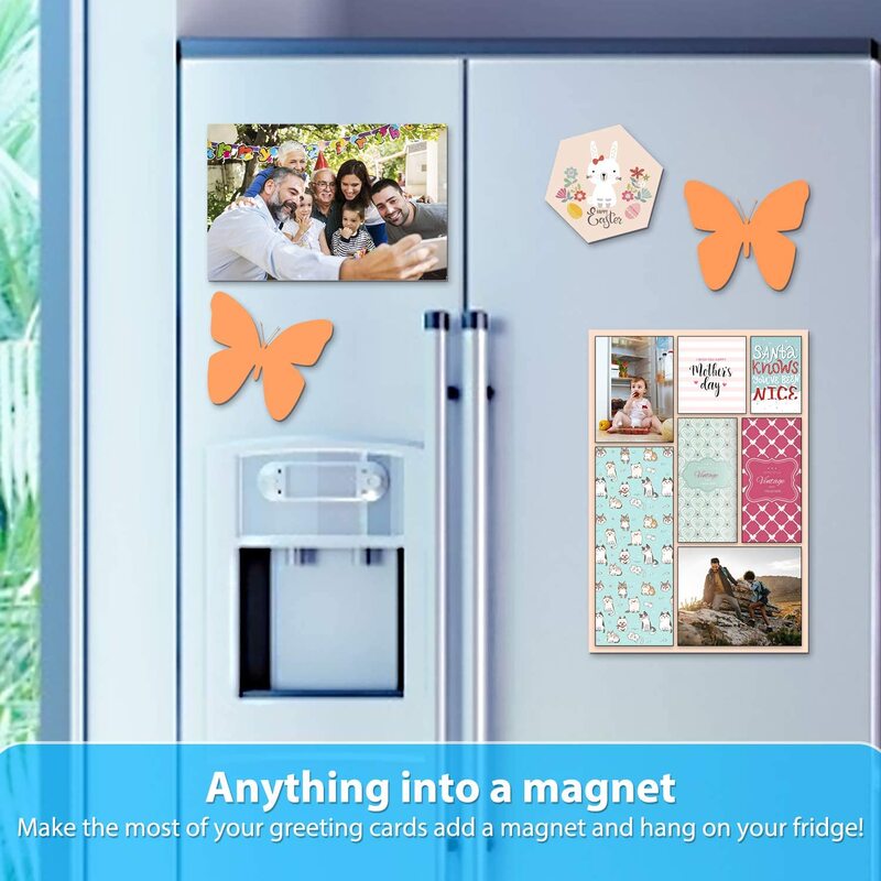Hojas magnéticas A4 de 1mm con corte adhesivo fuerte, láminas magnéticas autoadhesivas flexibles personalizadas para imagen y foto, 5 unidades