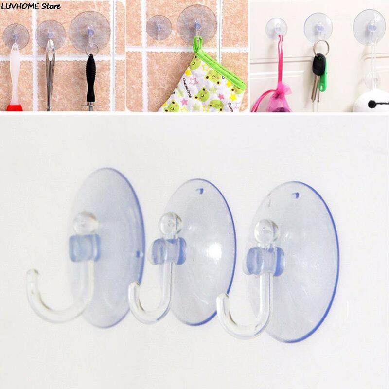 ZLinKJ 1Pcs 4 Size Wall Hooks Hanger Transparent Soft Strong Suction Cup Sucker Towel Hooks for Kitchen Bathroom Accessories