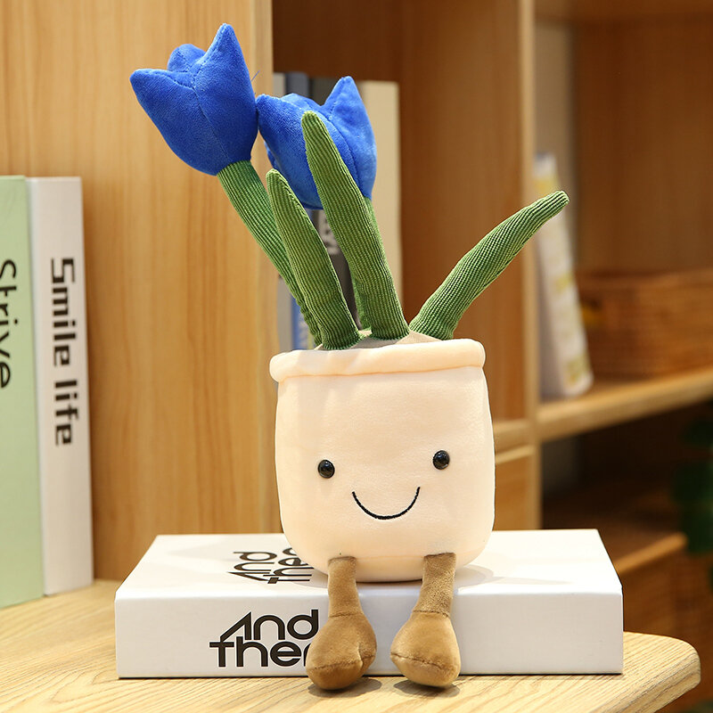 Lifelike holanda tulipa & suculentas plantas de pelúcia decoração de casa brinquedos macio estante decoração boneca vaso flores meninas presente