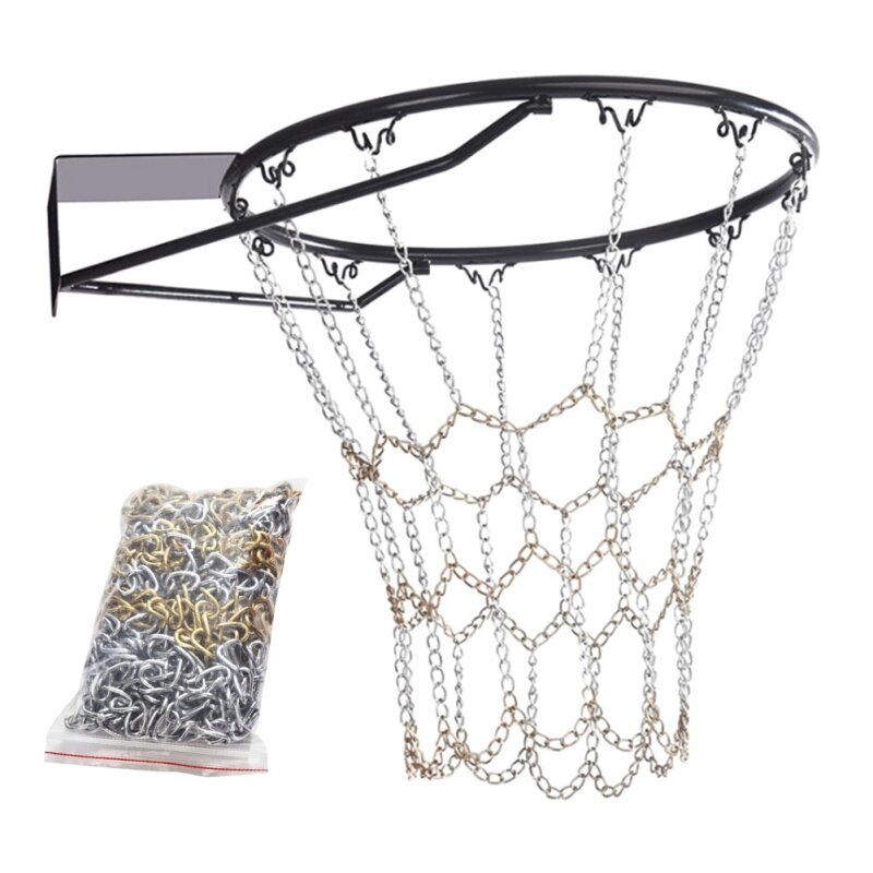 1 Stuk Basketbal Stalen Ketting Basketbalnet Outdoor Gegalvaniseerde Stalen Ketting Duurzame Basketballen Netto Accessoires