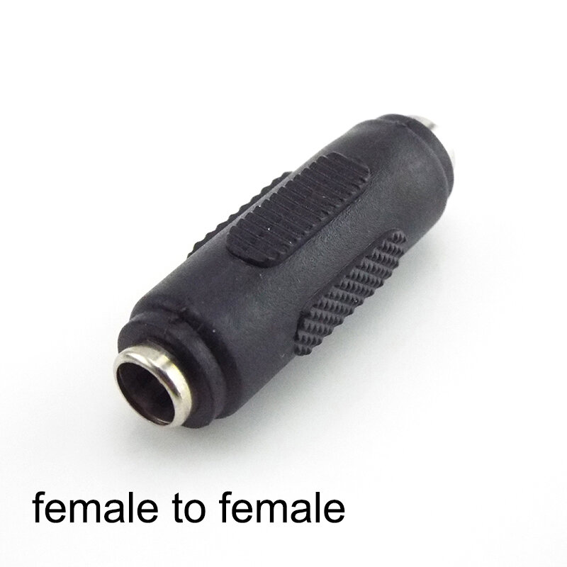 DC Power Conversão Cabeça Dupla, macho para fêmea para fêmea, painel adaptador de montagem, conector, conversor plug jack, 5,5x2,1 milímetros, 12V