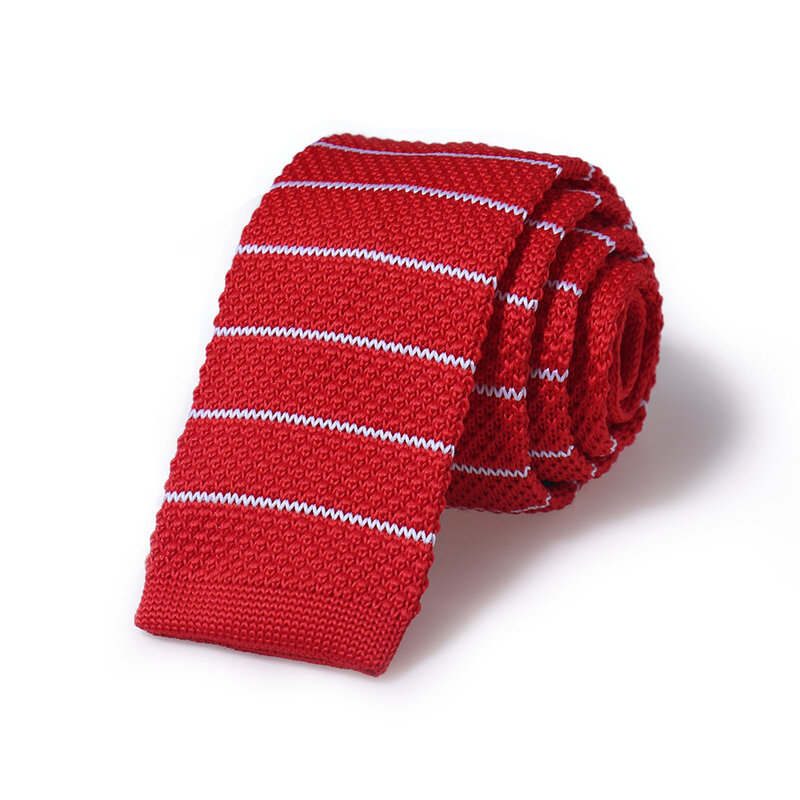 HUISHI-corbatas ajustadas de punto para hombre, Corbata lisa de 5,5 Cm, color negro y rojo, azul