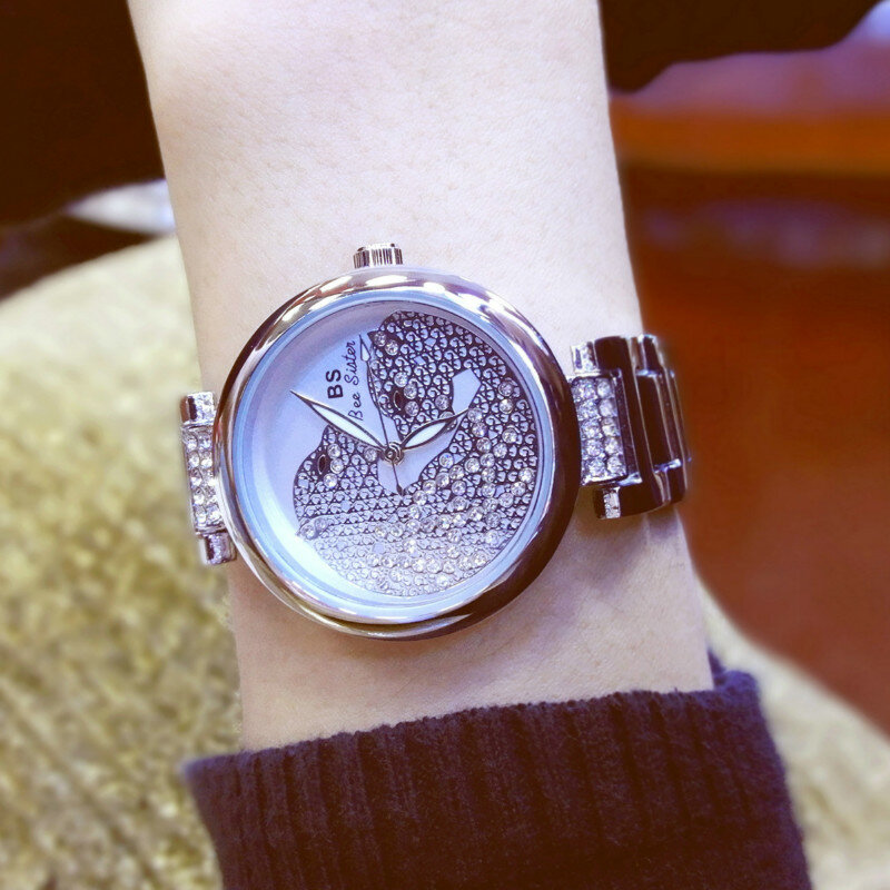 BS ใหม่แฟชั่นผู้หญิงนาฬิกาหรู Diamond ที่มีชื่อเสียงหรูหราชุดทองนาฬิกาควอตซ์สุภาพสตรีนาฬิกาข้อมือ Relogios Femininos saat