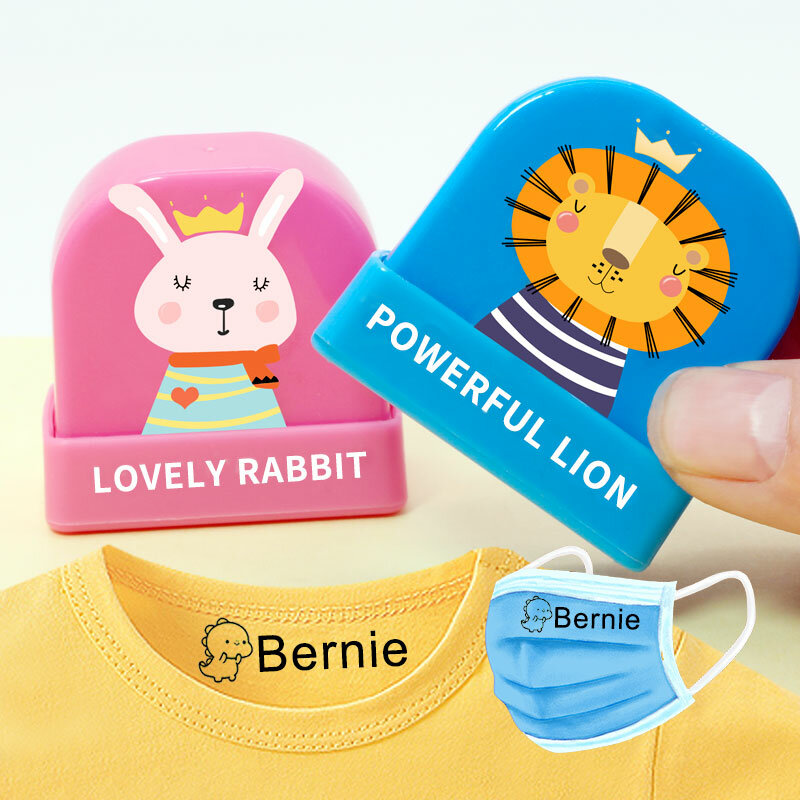 Custom-Made Baby Name Stamp, DIY Seal para Crianças, Capítulo Roupas de Estudante, Não é fácil de desvanecerse, Security Name Stamp, Sticker Gift