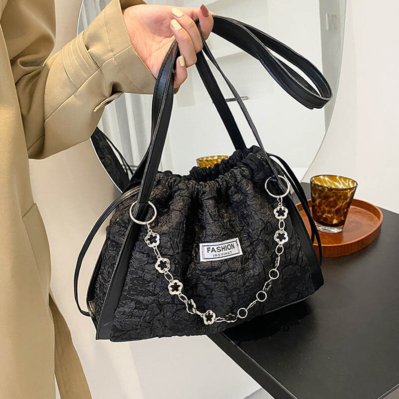 Дизайнерская дамская сумочка в стиле ретро, маленький ранец на плечо, Вместительная дорожная сумка для покупок, однотонные сумки через плеч...