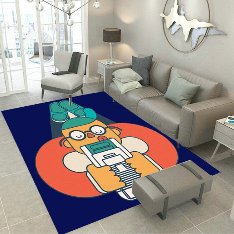 Funny Cartoons Carpet 3D Printed Carpet Square Anti-Skid Area Floor Mat Rug Non-slip Mat Dining Room Living Soft Carpet 06
