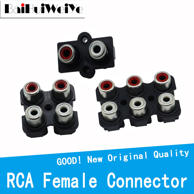 Connecteur de prise d'entrée Audio AV, Jack Audio stéréo femelle RCA à 2/4/6 trous, Lotus line, connexion de Signal, 5 pièces/lot